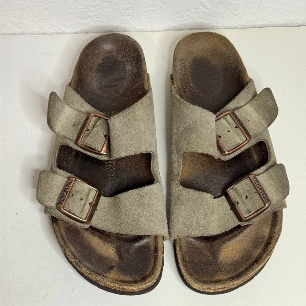 Birkenstock Arizona Grey Suede Sandals Size 40